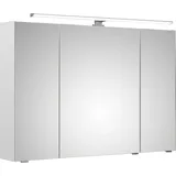 Saphir Spiegelschrank »Quickset Badschrank, 3 Spiegeltüren, 6 Einlegeböden, 105 cm breit«, inkl. LED-Beleuchtung, Türdämpfer, Schalter-/Steckdosenkombination weiß