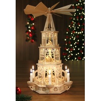 Kerzen Pyramide Weihnachten Tilgner-Pyramide innenbeleuchtet 53cm Christi Geburt