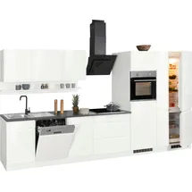 kochstation Küchenzeile KS-Virginia 390 cm weiß hochglanz