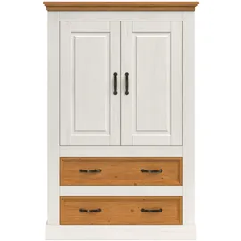 otto home Wäscheschrank OTTO HOME "Selma", weiß (weiß, gebeizt), B:85cm H:130cm T:38cm, Massivholz, Schränke, mit 2 Türen und 2 Schubladen