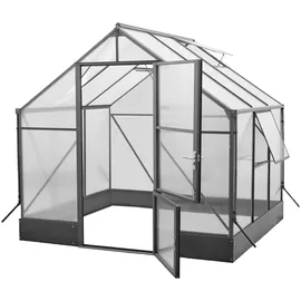 Konifera Genova Gewächshaus pulverbeschichtet Grau HKP 6 mm 5,56 m2