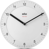 Braun Klassische Funkwanduhr für die Mitteleuropäische Zeitzone (MEZ/GMT+1) mit ruhigem Uhrwerk, leicht lesbarem Zifferblatt mit 20 cm Durchmesser in Weiß, Modell BC06W-DCF