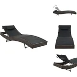 Sonnenliege Poly Rattan Und Textilene Braun - Sonnenliege - Gartenliege - Rattan Liege - Outdoor Möbel - Poolliege
