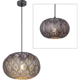 GLOBO Orientalisch 1-flg. 30 cm kugelförmig schwarz silber-metallic
