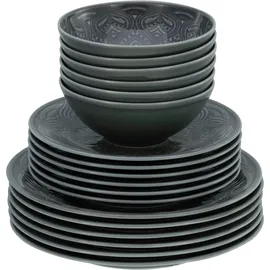 CreaTable Orient Mandala Tafelservice 18-tlg. grau