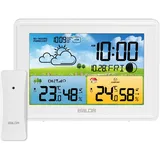 LEVIPE Wetterstation Funk mit Außensensor, Farbdisplay, Innen-/Außen-Thermometer Hygrometer Barometer, Wettervorhersage, Funk-Uhr, Alarm – Ideal für Haus, Büro & Garten