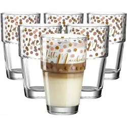 Leonardo SOLO Becher 410 ml Latte Macchiato/Punkte 6er Set