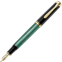 Pelikan Souverän 400, Schwarz-Grün, Feder EF (extra-fein), hochwertiger Kolbenfüller im Geschenk-Etui, 994848