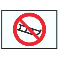 Schlitten fahren verboten Symbol Schild A3 (297x420mm)