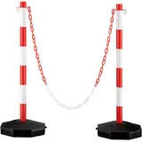 Wiltec Parkplatz Absperrung 80 x 28 x 28 cm Rot/Weiß