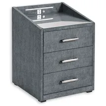 meinBett Nachtkonsole mit LED-Beleuchtung und USB-Anschluss ¦ grau ¦ Maße cm B: 47 H: 61 T: 46.0