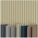 Hexim Wanddekoobjekt Abschlussprofil Beats De Luxe Palomino (Beats Lamellen 2,75m MDF Lamellenwand Wandpaneele Lamellenverkleidung Wandverkleidung Akusiktpaneele Holzpaneele Natur Holz (1 Abschlussprofil, Beats De Luxe Palomino) gelb