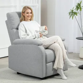 Homcom Relaxsessel, Fernsehsessel mit Liegefunktion, Gepolstert TV-Sessel mit Leinenoptik, Liegesessel mit Taschenfederkern, Ruhesessel bis 150 kg belastbar für Wohnzimmer, Sessel, Relaxsessel
