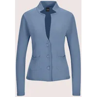 Madeleine Strickjacke Eleganter Blazer mit feinem Glattstrick Blau 46