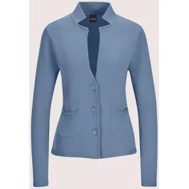 Madeleine Strickjacke Eleganter Blazer mit feinem Glattstrick Blau 46