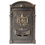 MuCoLa Briefkasten Antik Wandbriefkasten Briefkastenanlage Mailbox Letterbox Gold
