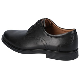 CLARKS Un Aldric Lace Derbys, Schwarzes Leder, 43 EU Weit