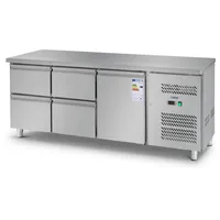 Royal Catering Kühltisch - 403 L - 1 Fach- 4 Schubladen - 179,5 x 71 cm - Klasse B Edelstahl -