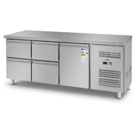 Royal Catering Kühltisch - 403 L - 1 Fach- 4 Schubladen - 179,5 x 71 cm - Klasse B Edelstahl -