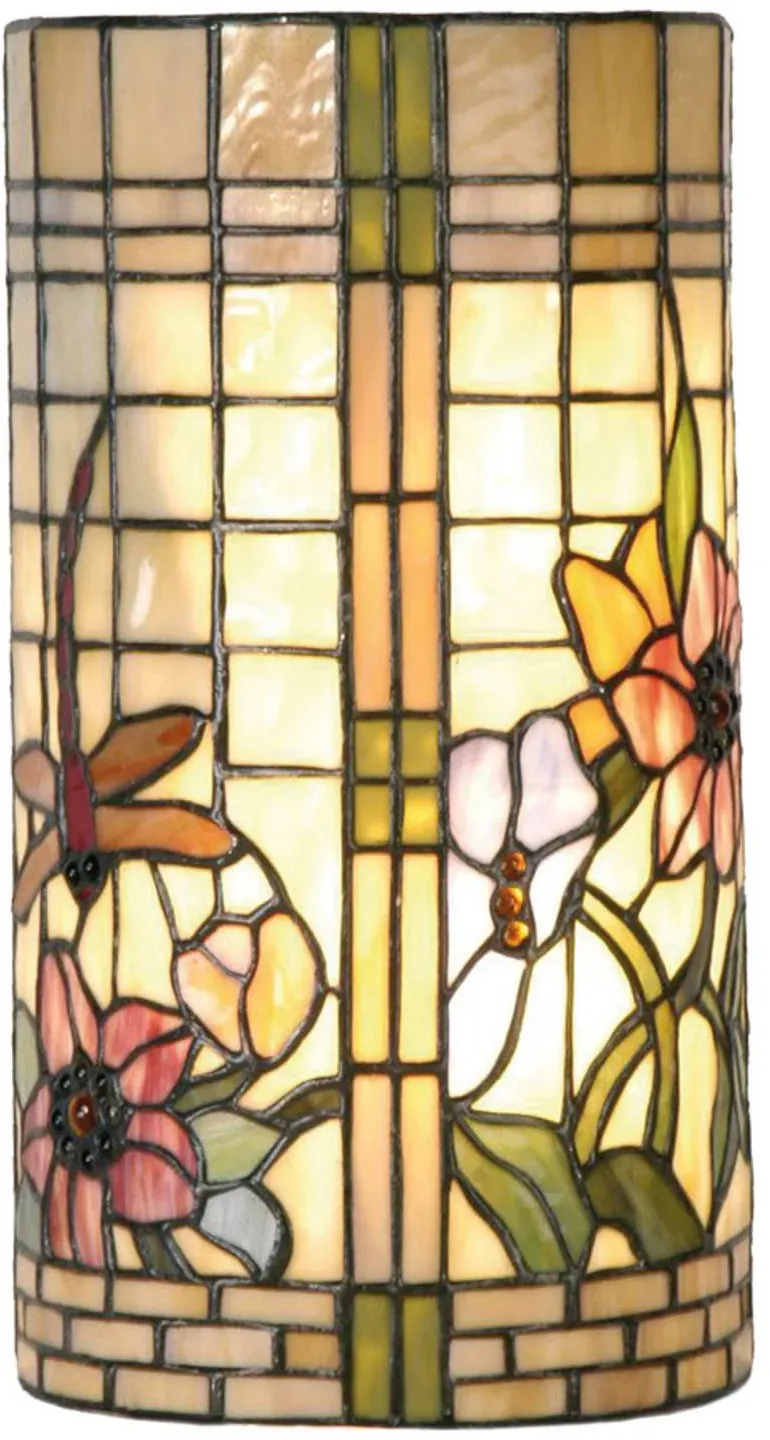 Clayre&Eef Wandlampe HANNAH, dimmbar, Multicolour, für Wohn- / Esszimmer, Glas, Tiffany, Wandleuchte, Wandlampe Innen - 11 cm - 20 cm - 36 cm