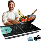 A-Rival Doppel-Induktionskochplatte - 2 Platten, Mit Power Boost Funktion und Easy Clean, TÜV GS Geprüft