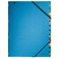 Leitz Ordnungsmappe Colorspan-Karton Gummibandverschluss 12-teilig 5 Stück blau