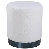 VCM Pouf Ø35 cm Teddystoff 35 x 35 cm Schwarz