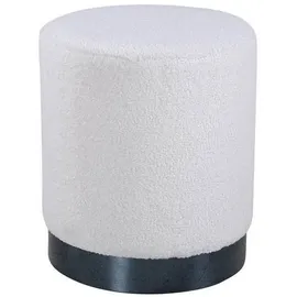 VCM Pouf Ø35 cm Teddystoff 35 x 35 cm Schwarz