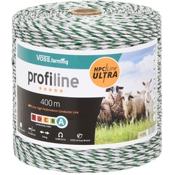 VOSS.farming Weidezaunlitze 400m, 3x0,40 HPC/Ultra, weiß-grün