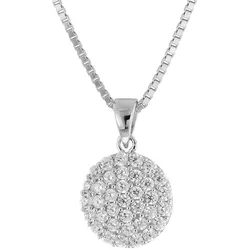 trendor 41674 Damen-Kette Silber 925 Collier mit Zirkonia-Anhänger, 40 cm