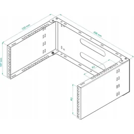 Stalflex 19 Zoll 4HE/4HE 330mm Rack Wandhalterung Stalflex