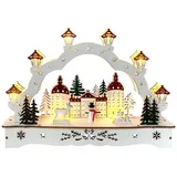 Hti-Living Schwibbogen Winterschloss Lichterbogen Weihnachtsdeko batteriebetrieben HTI-Livi