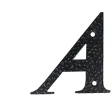 MS Beschläge Hausnummern 0-9 Buchstaben A-H schwarz beschichtet Hausziffern Hauswandnummern Wandnummern Zimmertürnummern Landhaus-Stil schmiedeeiserne Optik (Buchstabe A)