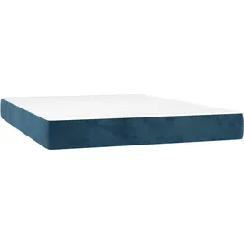 vidaXL Boxspringbett 140 x 190 cm Dunkelblau