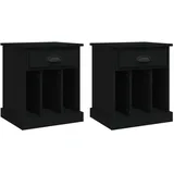vidaXL Nachtschrank 2 Stk. 43 x 36 x 50 cm Schwarz