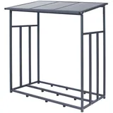 ML-Design Kaminholzregal Metall 187,5 x 70 x 185 cm Außen Anthrazit