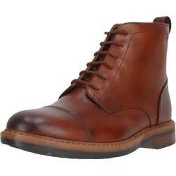 Stiefel CLARKS "Aldwin Cap", Damen, Gr. 44,5, braun, Leder, klassisch, Schuhe, mit bequemer Unterfußdämpfung