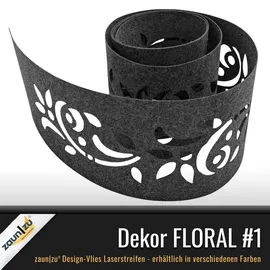 zaun|zu® Sichtschutzstreifen 255 x 15 cm Anthrazitgrau Vlies