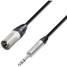 Adam Hall Cables 5 STAR BMV 0500 - Symmetrisches Kabel, Neutrik 3-Pol XLR male auf 6,3mm Klinkenstecker stereo, schwarz, 5m