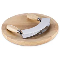 Navaris Kräuterbrett mit Mezzaluna Wiegemesser Kräuter - 17x13,5cm Kräutermesser