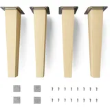 Sossai Möbelfüße aus Naturholz Buche unbehandelt, Clif Square HMF3, 25 cm hoch, eckig, gerade Ausführung, für Vitrinen, Tische, Schränke