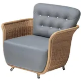 JVmoebel Sessel Sessel Grau Design Couch Gartenmöbel Hochwertig Rattan Polster Sitzer (Sessel), Made in Europa grau