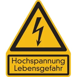 Warnschild, Kombischild, Hochspannung - 200x237x1.5 mm Kunststoff