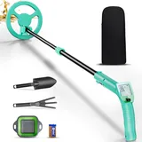 Metalldetektor für Kinder, Couleeur Leichtgewicht Einstellbare Länge (66-83cm) Metal Detektor mit LCD Bildschirm & Wasserdichter Suchspule, Metalldetektor für Kinder mit Rechen, Schaufel und Rucksack