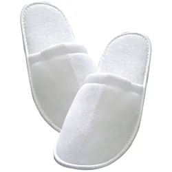 10x10 Slipper "Classic" geschlossen Weiß Länge 31,5 cm Breite 11 cm Gästehausschuhe Hotelslipper Hausschuhe