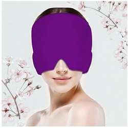 FEELVIT Schlafmaske Anti-Migräne Maske Relief Cap, Anti-Kopfschmerz, Migräne Maske + Anleitung, Linderung und Entspannung mit Wärme-/Kältetherapie lila