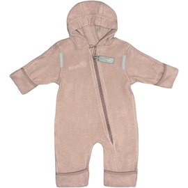 Hoppediz Overall aus Bio-Baumwolle, extra lange Beine - perfekt für die Babytrage, Umschlagbündchen an Händen und Füßen - rosenquarz 80-86