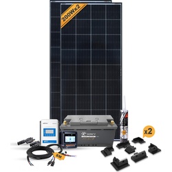 Enjoy solar, Solaranlage, Wohnmobil Monokristallin Set – 400W/12V Complete (ABS schwarz) (200 W)