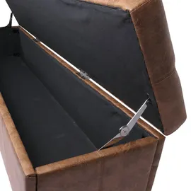 berlinlodge Sitzbank MIT Aufbewahrung Lars Leder + Kunstleder Creme HxBxT 45x112x45cm