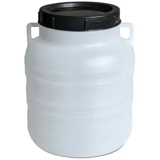 plasteo 10 Liter Weithalsfass natur mit Deckel und Henkel 10 l